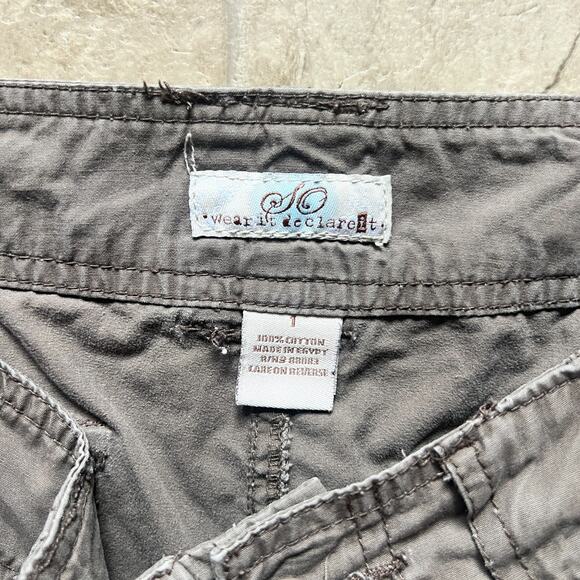 Vtg Y2K SO Wear It Declare It Cargo Capri Pants Low Rise Grunge Skater Outdoor - Picture 2 of 8